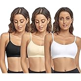 Litthing Bralettes Padded for Women Cami Strap Bra Seamless Sportsbra Wireless Comfort Yoga Lightly T-Shirt Tank Tops