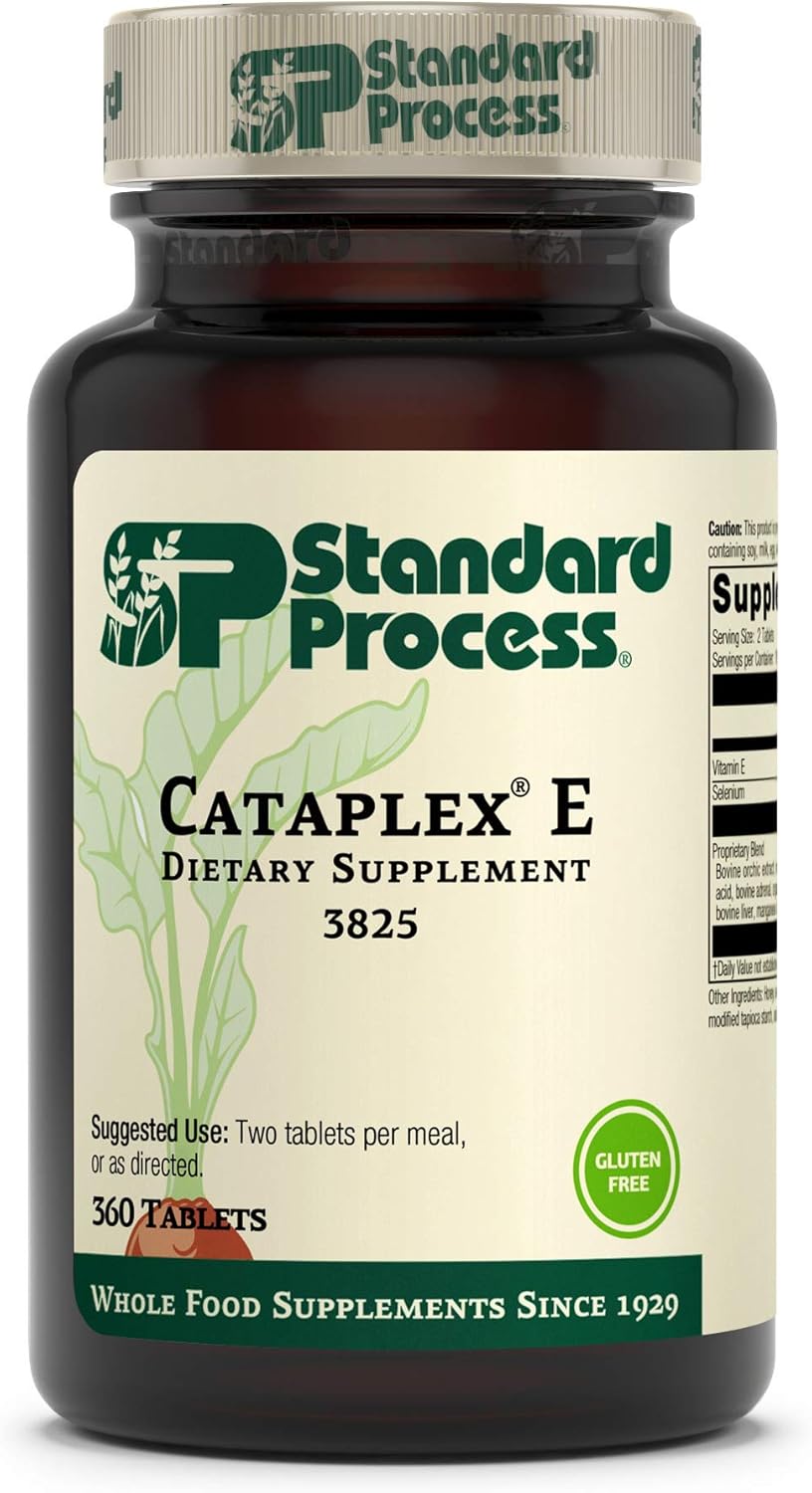 Standard Process Cataplex E - Whole Food RNA Supplement and Antioxidant with D-Alpha Tocopherol Vitamin E, Beet Root, Ascorbic Acid, Inositol, Selenium, and Honey - 360 Tablets: Health & Personal Care
