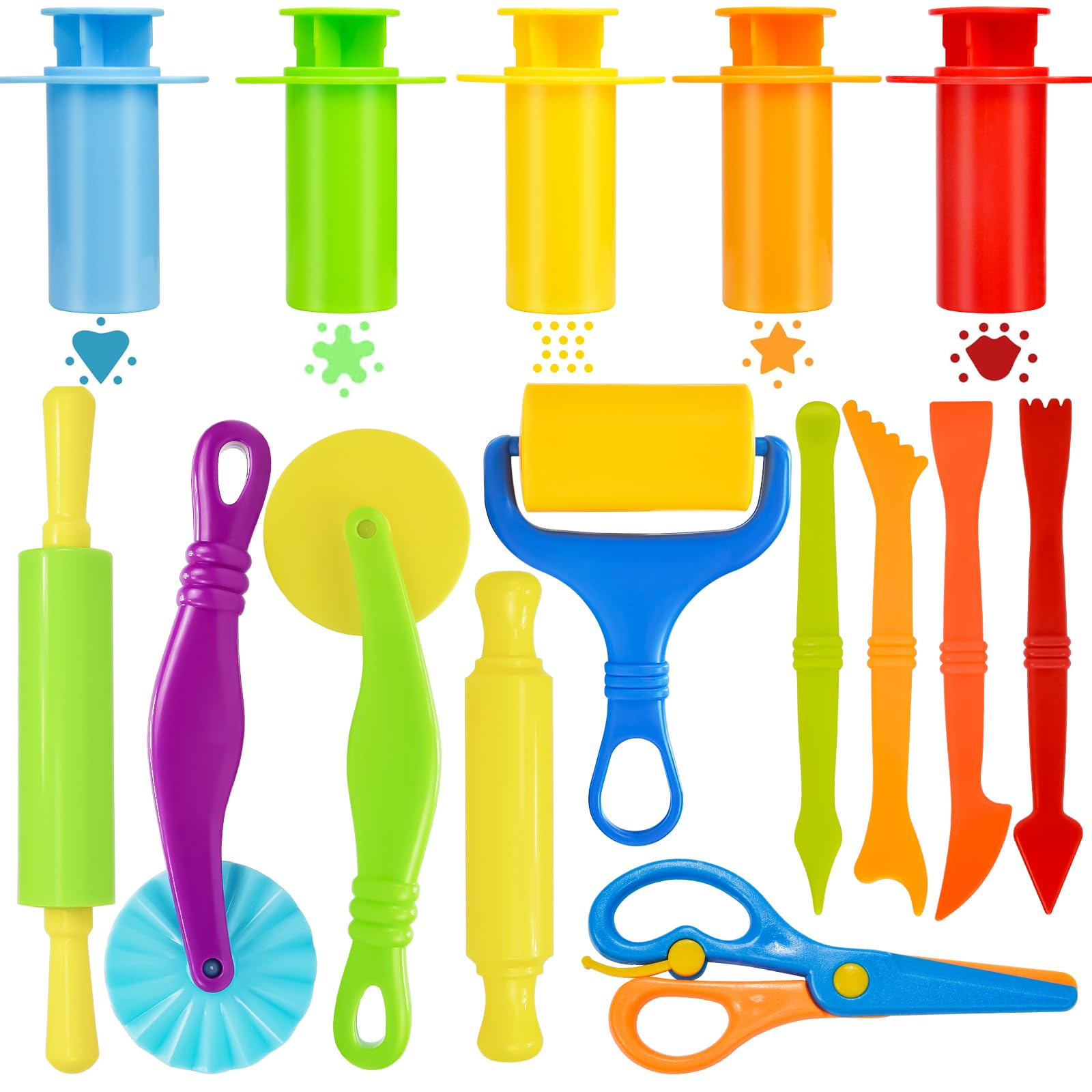 Photo 1 of LCY WEDSHI Playdough Tool Set, 15 Pcs Play Dough Tools Sets for Kids Ages 4-8, Playdough Accessories Includes Cutters Roller, Rolling Pins, Safety Scissors, Plastic Knife