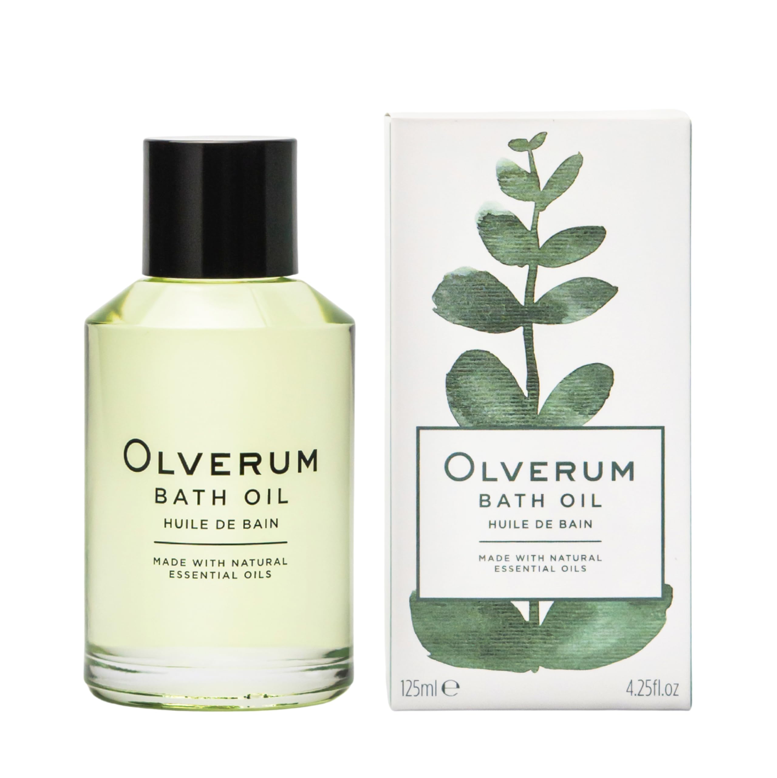 Olverum Bath Oil 125ml - Luxury Muscle Soothing Bath Soak - Relaxing Aromatherapy Oil with Highly Concentrated Blend of 10 Essential Oils - Natural, Vegan, Cruelty Free - Bath Oils for Women & Men