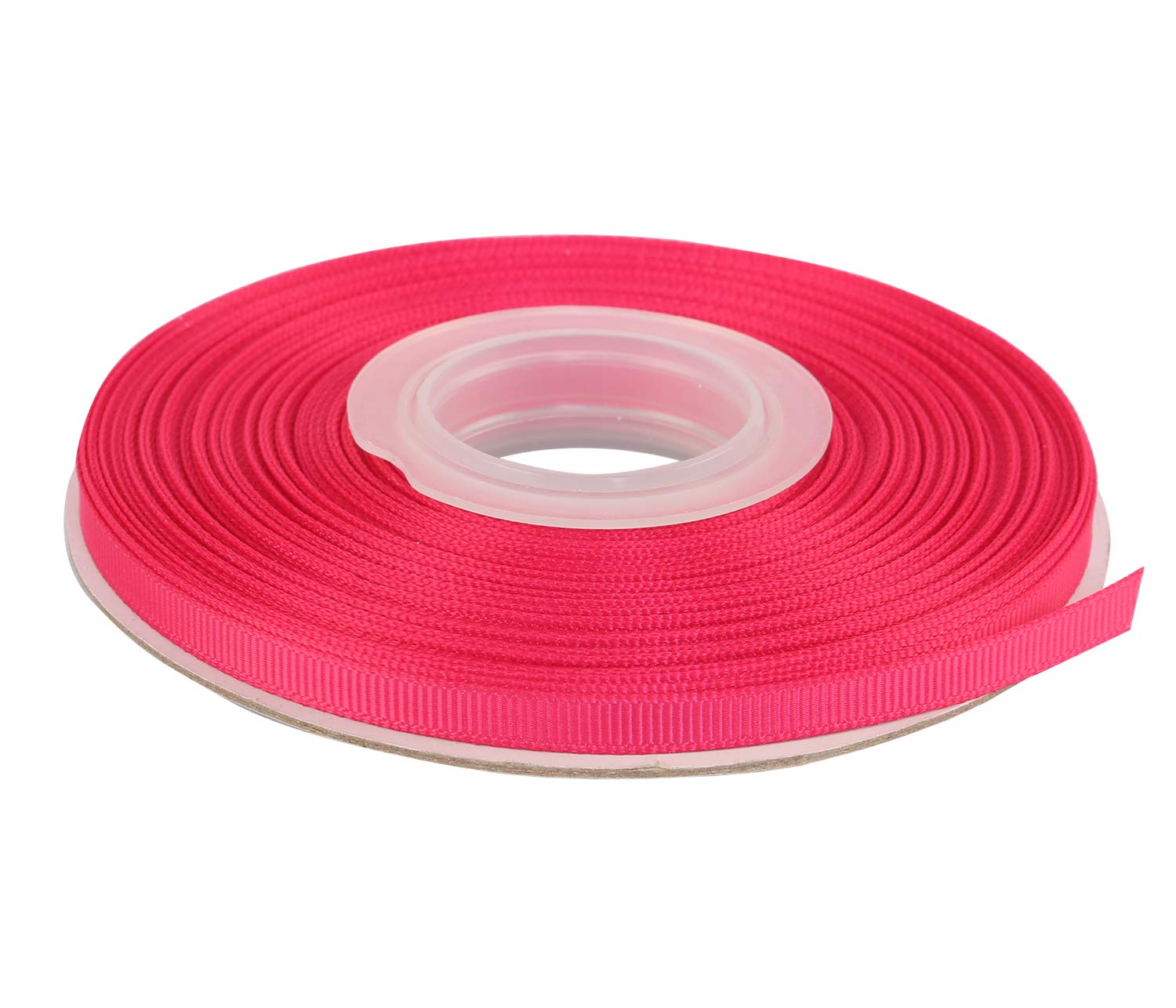 Ribbonitlux 6mm Wide Solid Grosgrain Ribbon 22 Meters (176-Fuchsia, Set for Gift Wrapping, Party Decor, Sewing Applications, Wedding and Craft