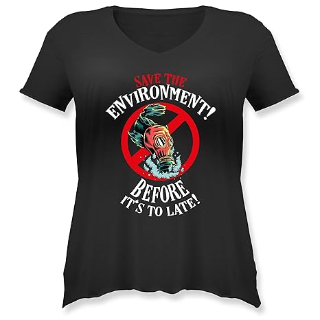 Sonstige Tiere - Save The Environment Before It's to Late! Fisch Gasmaske - Weit geschnittenes Damen Shirt in großen Größen m