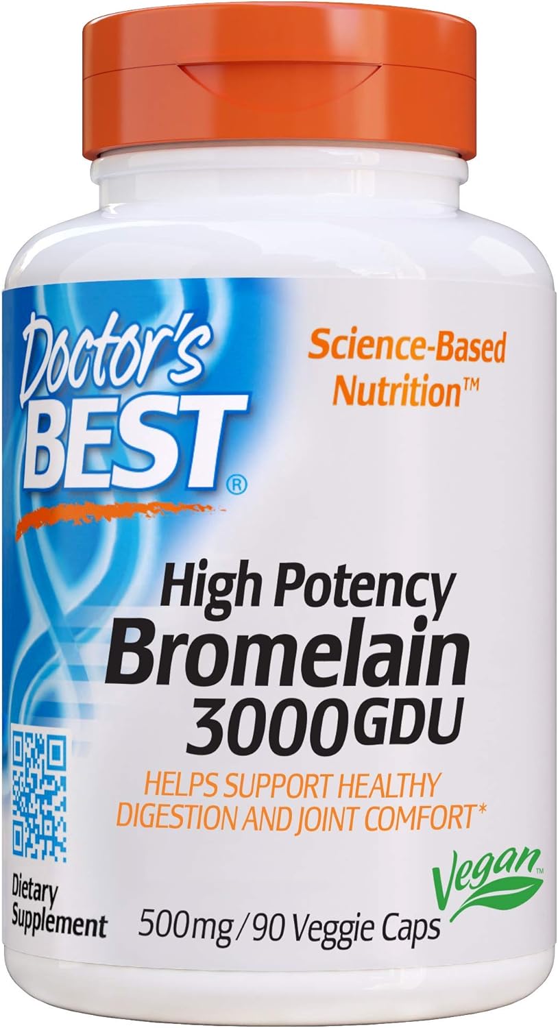 Doctor's Best 3000 GDU Bromelain Proteolytic Digestive Enzymes Supplements, Supports Healthy Digestion, Joint Health, Nutrient Absorption, 500 mg, 90 VC: Health & Personal Care