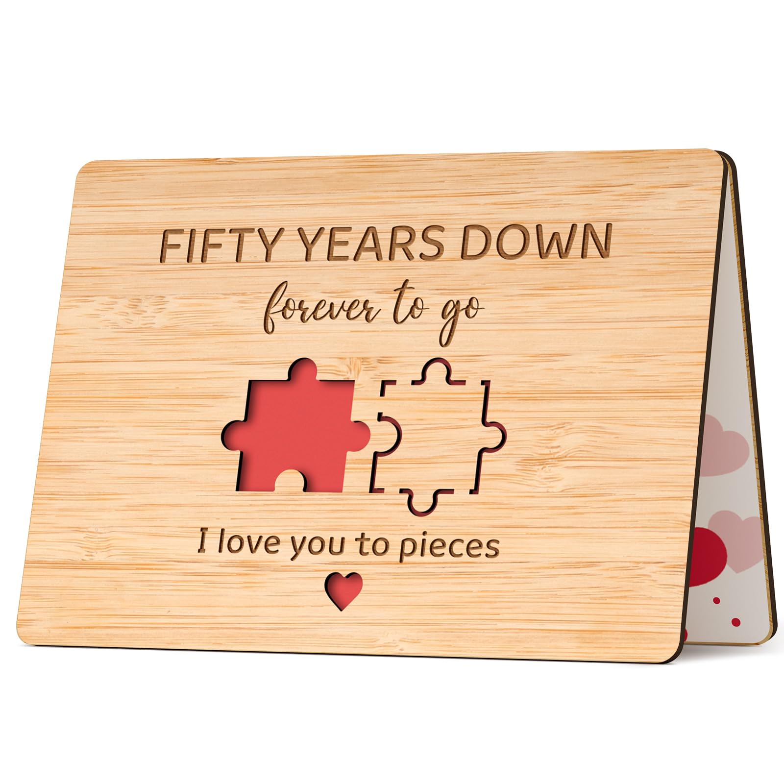 50th Wedding Anniversary Card Gifts, Golden Wedding Anniversary Card Gifts - Bamboo Card, 50th Anniversary Card Gifts for Wife Husband Parents Couple Her Him, 50th Wedding Anniversary Decorations