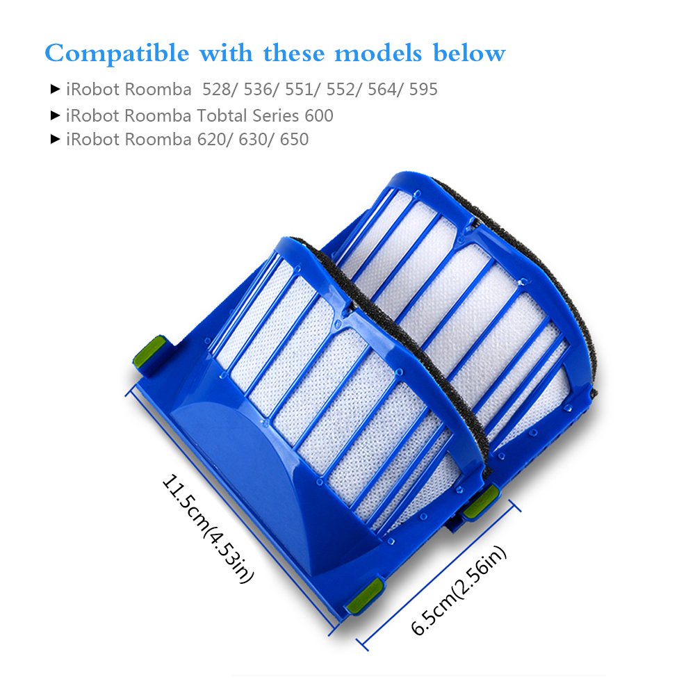 Replacement kit for iRobot Roomba series 600 Includes 2pcs Filter, 3pcs Side Brush, and 1pcs Bristle Brush and Flexible Beater Brush sold by CNASA