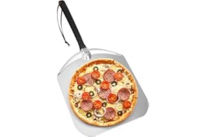 Mimiuo 12 x 14 Inch Aluminum Pizza Peel – Heavy-Duty Non-Stick Pizza Spatula for Oven & Grill, Lightweight Turning Shovel for