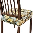 FORCHEER Dining Chair Seat Covers Set of 6,Stretch Floral Printed Velvet Seat Protect Covers, Chair Seat Cushion Covers for Dining Room Wodern Chairs The Seat Only.