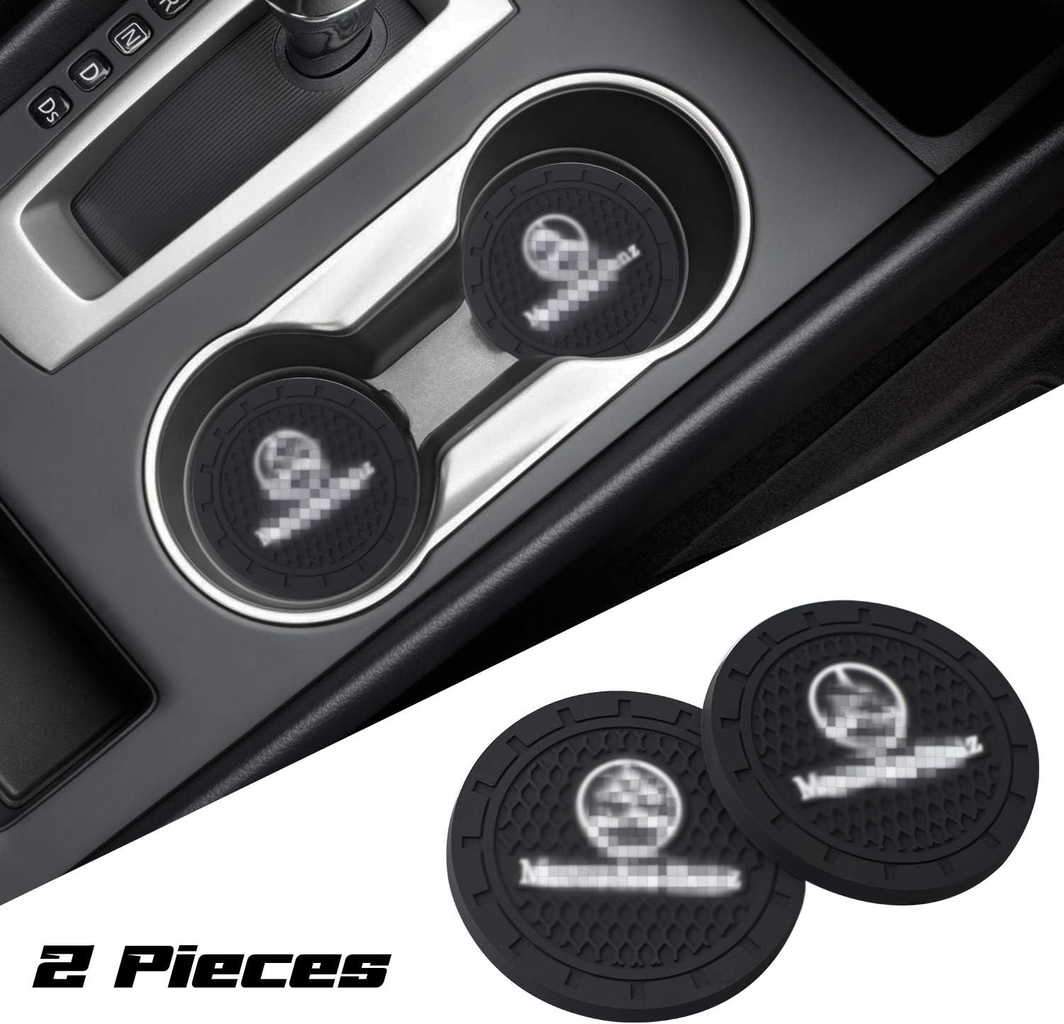 YiePhiot 2.75 Inch Cup Holder Mat Pad Anti Slip Car Interior Accessories Travel Auto Cup Holder Insert Drink Coaster Fits Mercedes-Benz S Serie,E Serie,C Serie,W Series,A Series,etc All Models (2 Pcs)