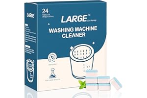 TERKOOS Washing Machine Cleaner Tablets 24 Count Deep Cleaning Washer Tablets Including HE Front Loader Top Load High Efficiency Washers