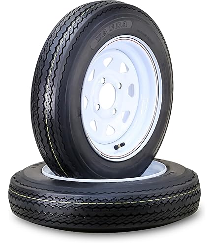 Kimpex 4.80-12 Trailer Tire With 5/4.5" Bolt Pattern - 6PR Bias Ply Tubeless Tire