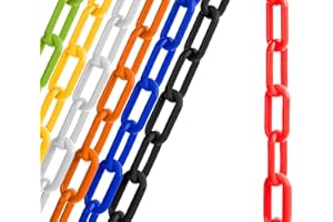 US Weight (Made in USA) 2" x 10' Red Plastic Safety Chain ft. SunShield UV Resistant Technology