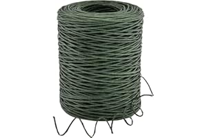 Hapeper Dark Green Floral Wire and Twist Tie, 656 Feet for Bouquets, Wreaths, Crowns, Christmas, Wedding Decoration