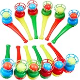 Liliful 30 Pcs Ball Blowing Toy, Floating Blow Pipe Balls | Breathing Balls Toys for Kids, Stress Reliever, Balance Game Favor, Boys Girls Birthday Party Gift