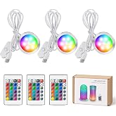 Cxydm 3-Pack RGB LED Lamp Kit 001 for Bambu Lab H2D/A1/A1mini/P1S/P1P/X1C | for 3D Printer Light Kit with 24-Key Remote Control 4-Mode Changing,5V USB Color Memory Supply Hardware Kit for MakerWorld