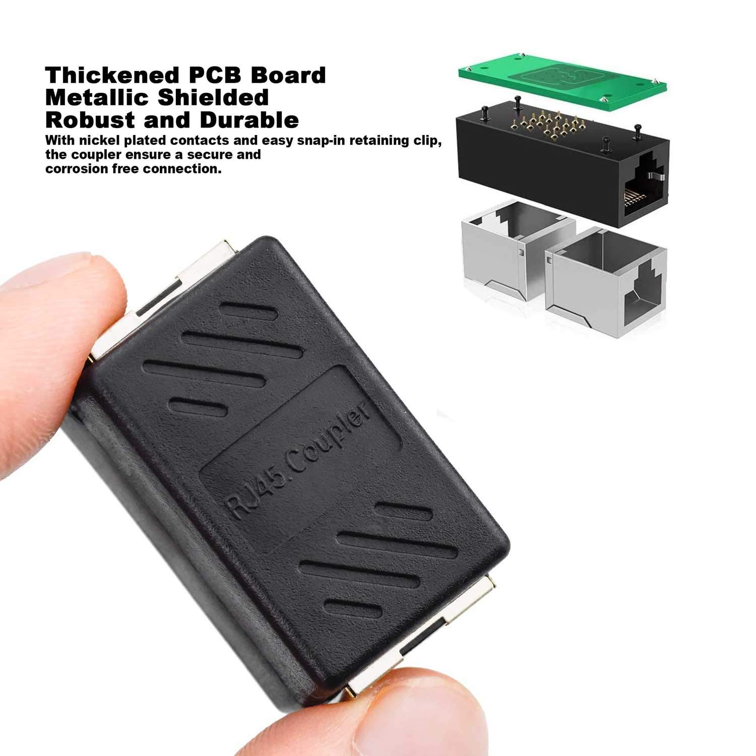 Smalloo RJ45 Coupler Cat8 Cat7 Cat6 Cat5e 1 to 1 LAN Ethernet Cable Extender Adapter Female to Female（10Pack）: Industrial & Scientific