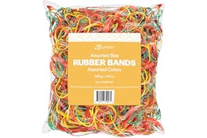 Bilinny Colored Rubber Bands Assorted Sizes 1/2 LB - Made in USA - 3 Colors Assorted Rubber Bands Sizes Included #64 (3.5" X 1/4") #33 (3.5" X 1/8") , and #19 (3.5" X 1/16")