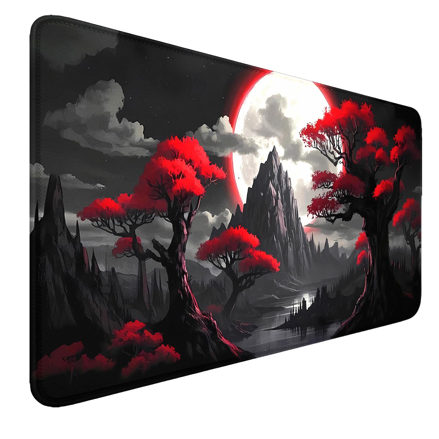 MTG Playmat, 24" x 14" MTG Playmat with Zones, Stitched Edges Game Play Mat Trading Card Game Playmats Mouse Pad Smooth Rubber Surface TCG Game Mat with Storage Bag