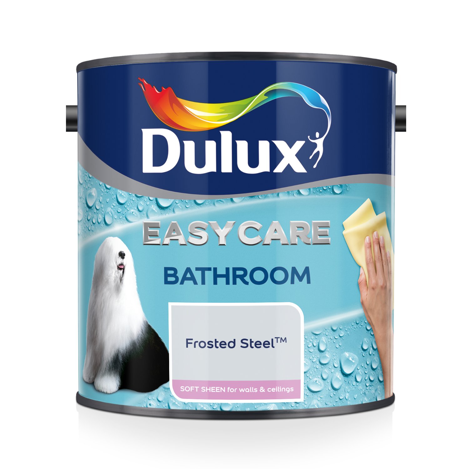 Dulux 500001 Easycare Bathroom Soft Sheen Emulsion Paint for Walls and Ceilings, Frosted Steel, 2. 5 litres