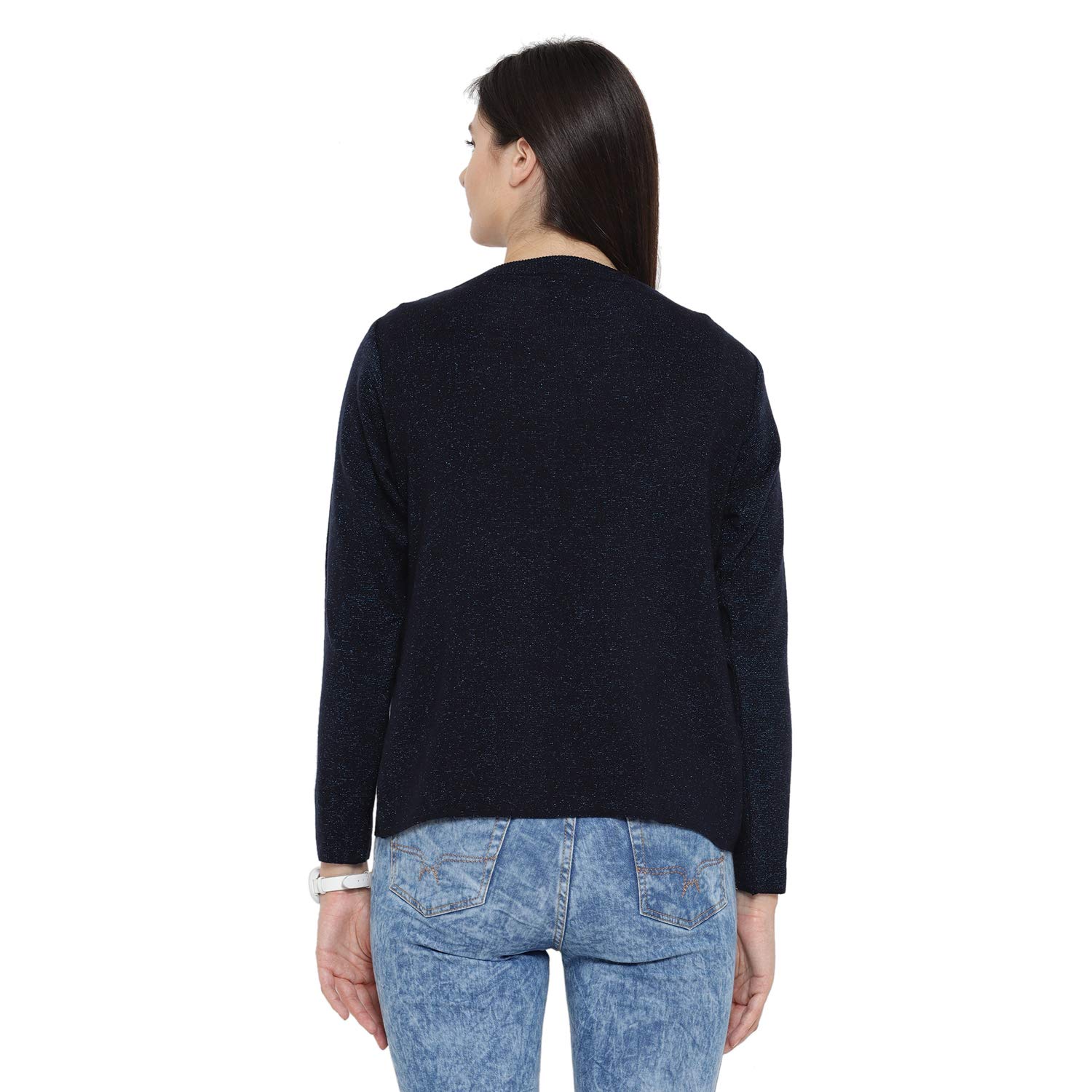 monte carlo blue wool blend solid cardigan