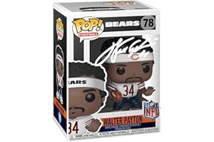 HOFSM.COM HALL OF FAME SPORTS MEMORABILIA Walter Payton #78 Facsimile Signed Reprint Laser Autographed Funko POP! Football NFL: Chicago Bears Figurine with Protector Case