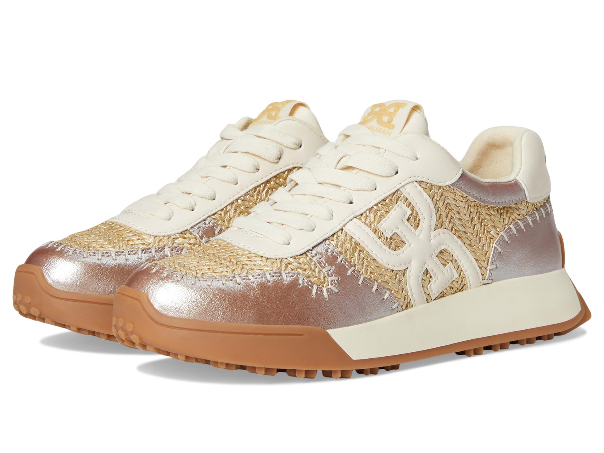 Sam Edelman Women's Langley Sneaker, Natural/Gold Raffia, 8 Image