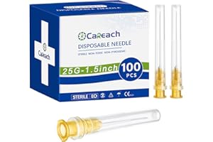 Careach 100pcs 25 Gauge Needles 1.5 inch for Industrial Lab Accessories, Measuring and Refilling Inks