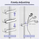 Alyvisun Shower Head Holder with 2 Hooks Chrome Adjustable 16-27mm view 3