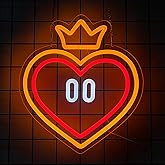 Heart Neon Signs for Wall Decor, Gaming Room, Kids Bedroom Night Light, Anime LED Sign Dimmable Acrylic Neon USB Powered for Man Cave, Gamer, Teens, Boys & Girls