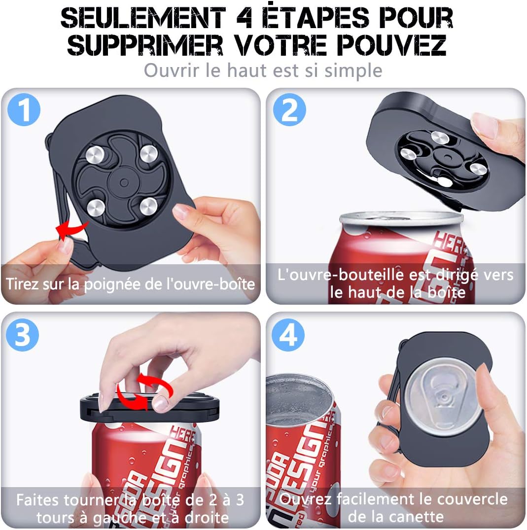 Lot De 12 Ouvre-boîtes Manuels – Ouvre-canettes Colorés D