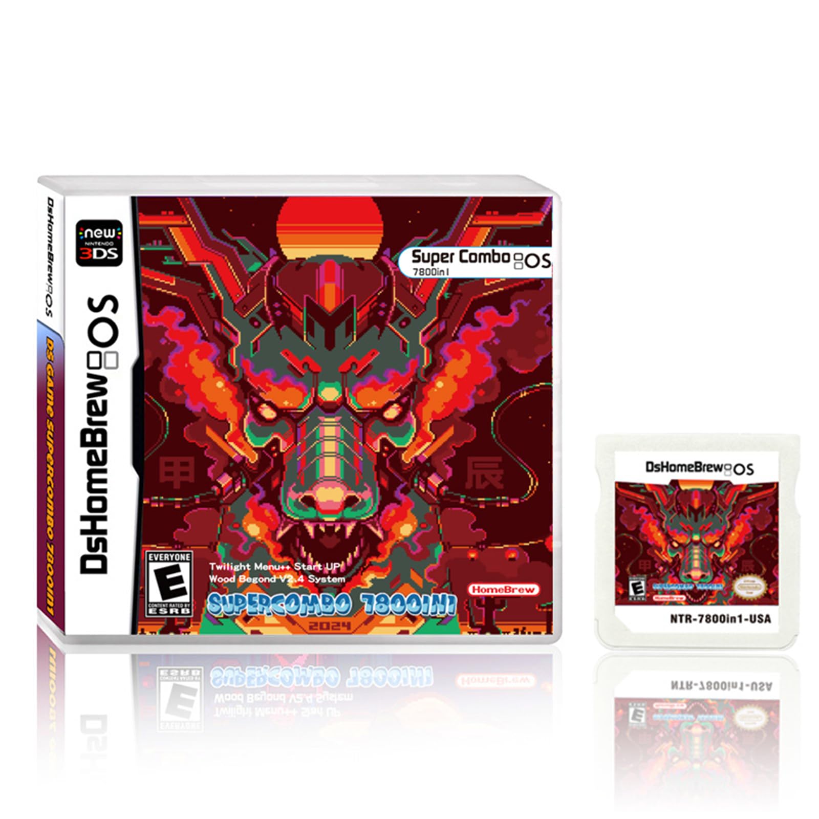7800 in 1 NDS Game Card for 2DS/3DS/3DS XL - Multiple Emulators, US Version, No-Region Lock, Nostalgic Games, Portable, Flash Card, Compatible with DSTWO Mini Core, R4 Card
