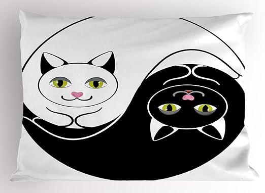 Amazon Com Lunarable Ying Yang Pillow Sham Black And White