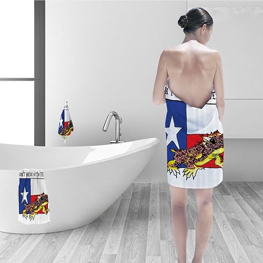 Nalahomeqq Hand Towel Set Reptile Decor Illustration Of Cute Warrior Horned Toad Standing For Texas City American Dream Wild Home Bathroom Accessories Multi Amazon Ca Home Kitchen
