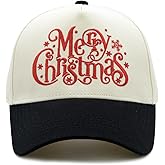 Qoyupuza Two-Tone Merry Christmas Embroidery Dad Hat - Eco-Friendly Degradable Snapback, Unisex Xmas Holiday Cap