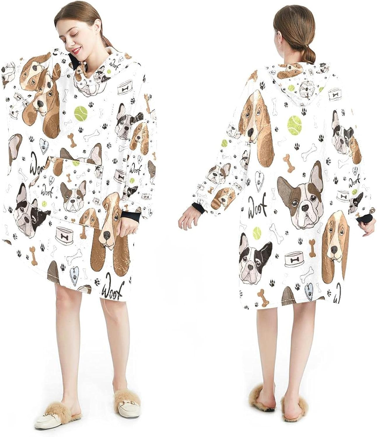 Blanket Hoodie Soft Hooded Robe Warm Blankets Sweatshirt One Size Fits