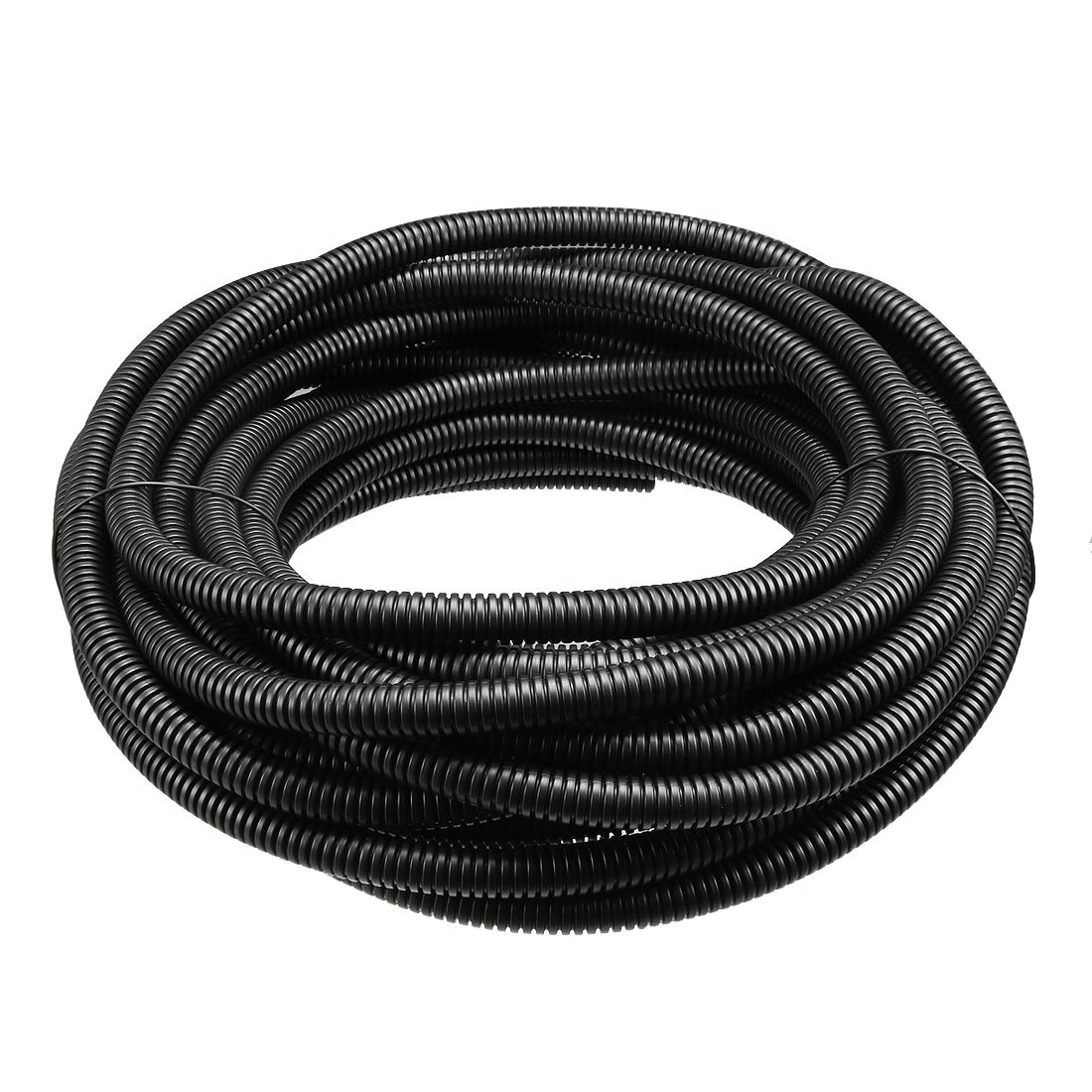 Sourcingmap 13 M 8.5 x 11.5 mm PP Flexible Corrugated Conduit Tube for Garden,Office Black