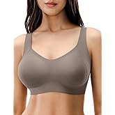 Lehoba Seamless Bras for Women, Wireless Supportive Bra Comfortable No Underwire Full Coverage Push Up Bra Plus Size