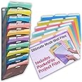 Ultimate Office Mesh Wall File Organizer, 10 Tier Vertical Mount Hanging File Sorter. Multipurpose Display Rack Includes 18, 3rd Cut PocketFile Clear Document Folder Project Pockets (Black)