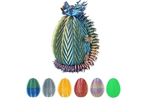 Cucue 3D Printed Dragon Egg - 3D Fidget Dragon Toy with Surprise Energy Stone Inside - Articulated Dragon - Flexible Joint Parts - Unique Figurines, Desk Decorations, Stocking Stuffers, Gifts for Kids