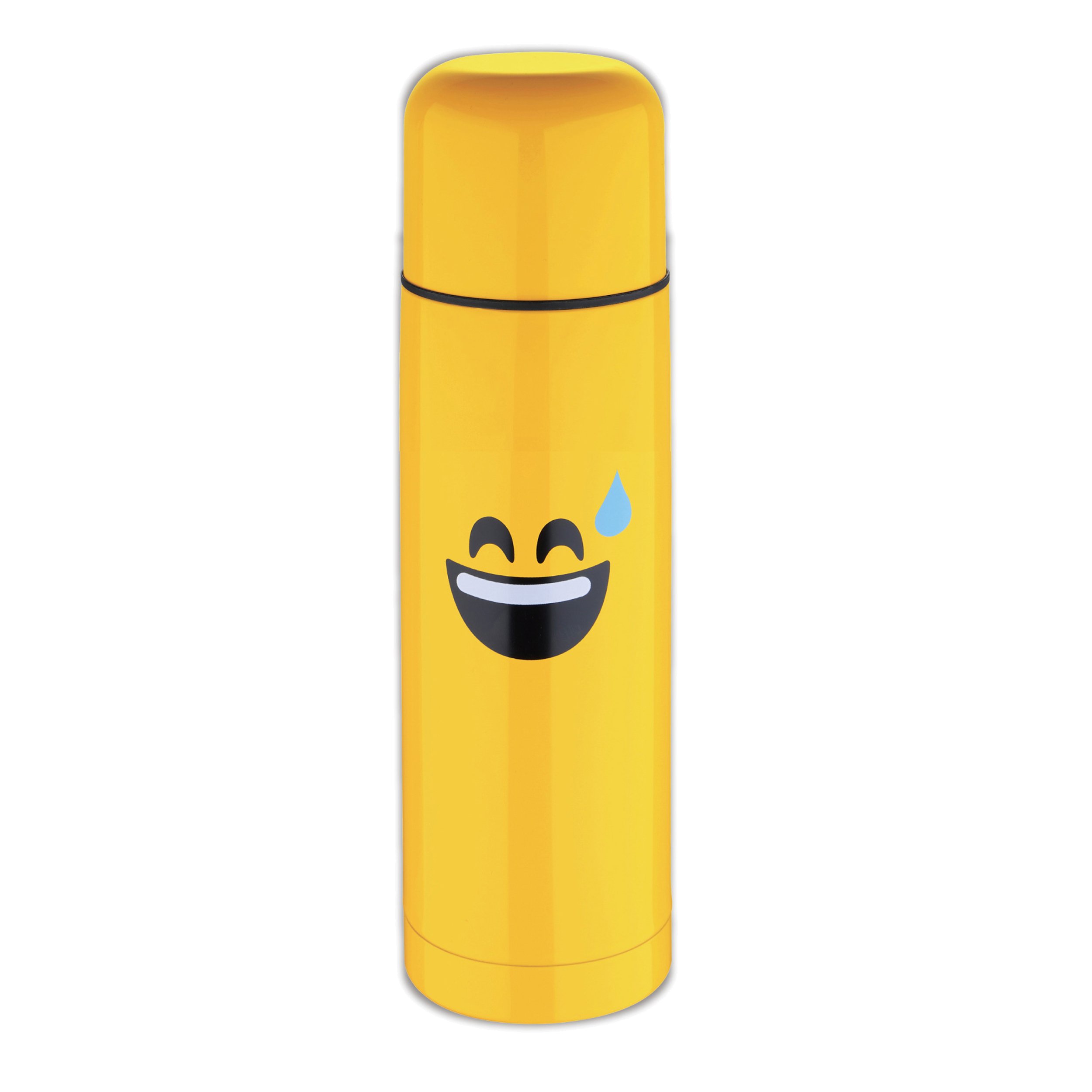 Emoticonworld Laugh With Sweat Vacuum Flask, Yellow, 750 ml