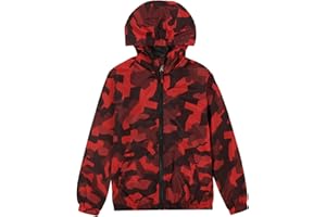SUNDAY ROSE Boys Rain Jacket Lightweight Breathable Raincoat Waterproof Hooded Windbreaker For Kids