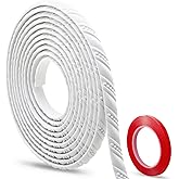 Coengwui 118" x 0.67" Peel and Stick Unfinished White Molding Trim &ndash; Twisted Rope with Beaded Detailing, Flexible Decorative Strip, Paintable DIY for Mirror Frame, Wall, Cabinet, Door