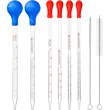 Avogadro's Transfer/Dropping Pipet Set - 5 Sizes: 4, 6, 8, 10, & 12 (Pack Of 5)