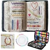 Stitch Book, Embroidery Stitch Book Kit, Embroidery Books of Stitches | Sewing Books for Adults &amp; DIY Beginners and Enthusiast, (B:106 Different Stitches and 86-Piece Sewing Tool Kit)