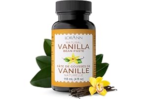LorAnn Natural Vanilla Bean Paste 118 ml (4oz) – Made from All-Natural Pure Vanilla Beans Blend with Real Seeds – Baking & De