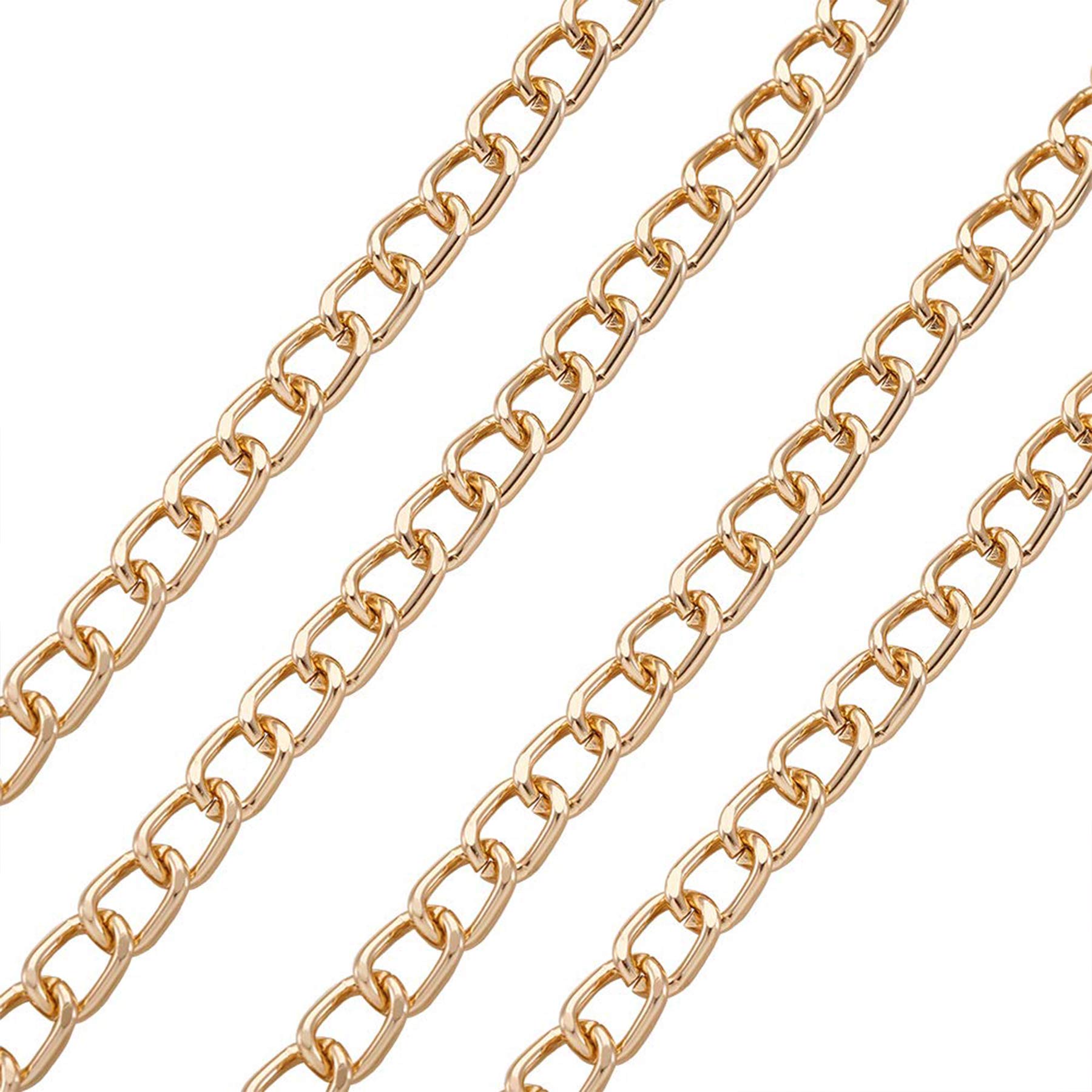 16.4Feet Gold Plated Brass Curb Chain Twisted Chunky Link Chains Bulk with Spool for Jewelry Making