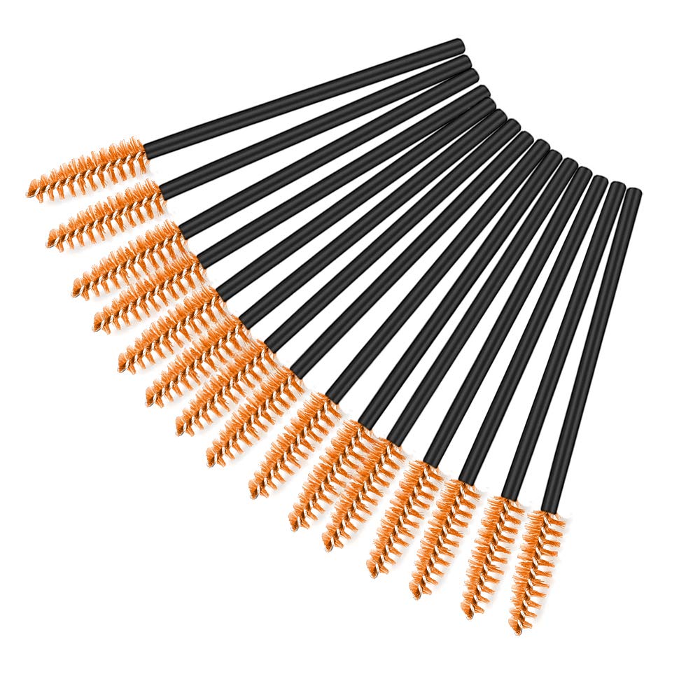 100 Pieces Disposable Eyelash Brushes, Eyelash Applicator Mascara Brushes, Wands Applicator Eyebrow Brush, Eyelash Extension Supplies (Black Rod Brown)