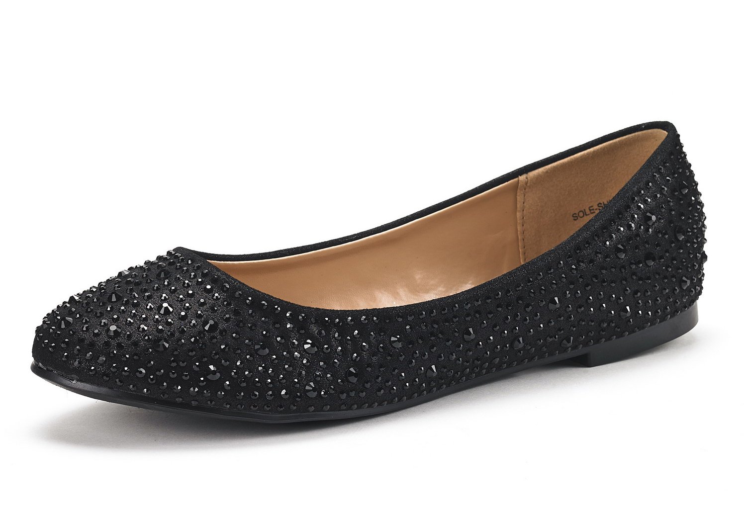 DREAM PAIRS Women's Sole-Shine Rhinestone Ballet Flats Shoes