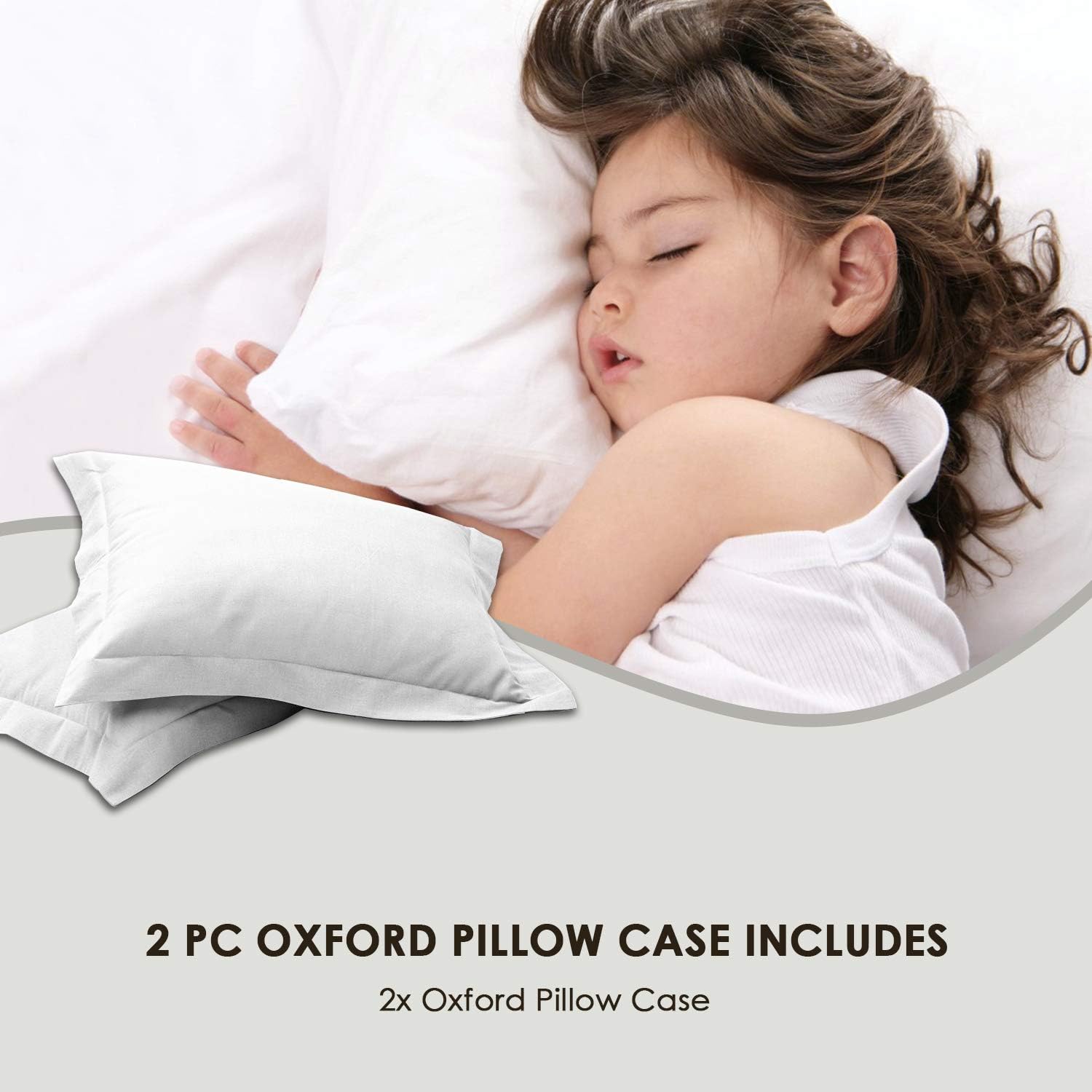 Pizuna Pure Cotton King Size Oxford Pillowcases 2 Pack White 50x90cm - Image 5