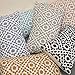 Aitliving Decorative Throw Pillow Cover 1 pc 12x20 inch Cotton Canvas Muted Slate Blue Trellis Embroidery Dark Blue Mina Lumbar Pillow Case Cushion Cover, Navy Blue Dark Lumbar Pillow Sham 30x50cm