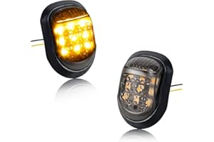 QUASCO Flush Mount Motorcycle Turn Signals Smoked LED Lights Universal 10mm Blinkers Compatible with BMW Honda Suzuki Yamaha, Amber